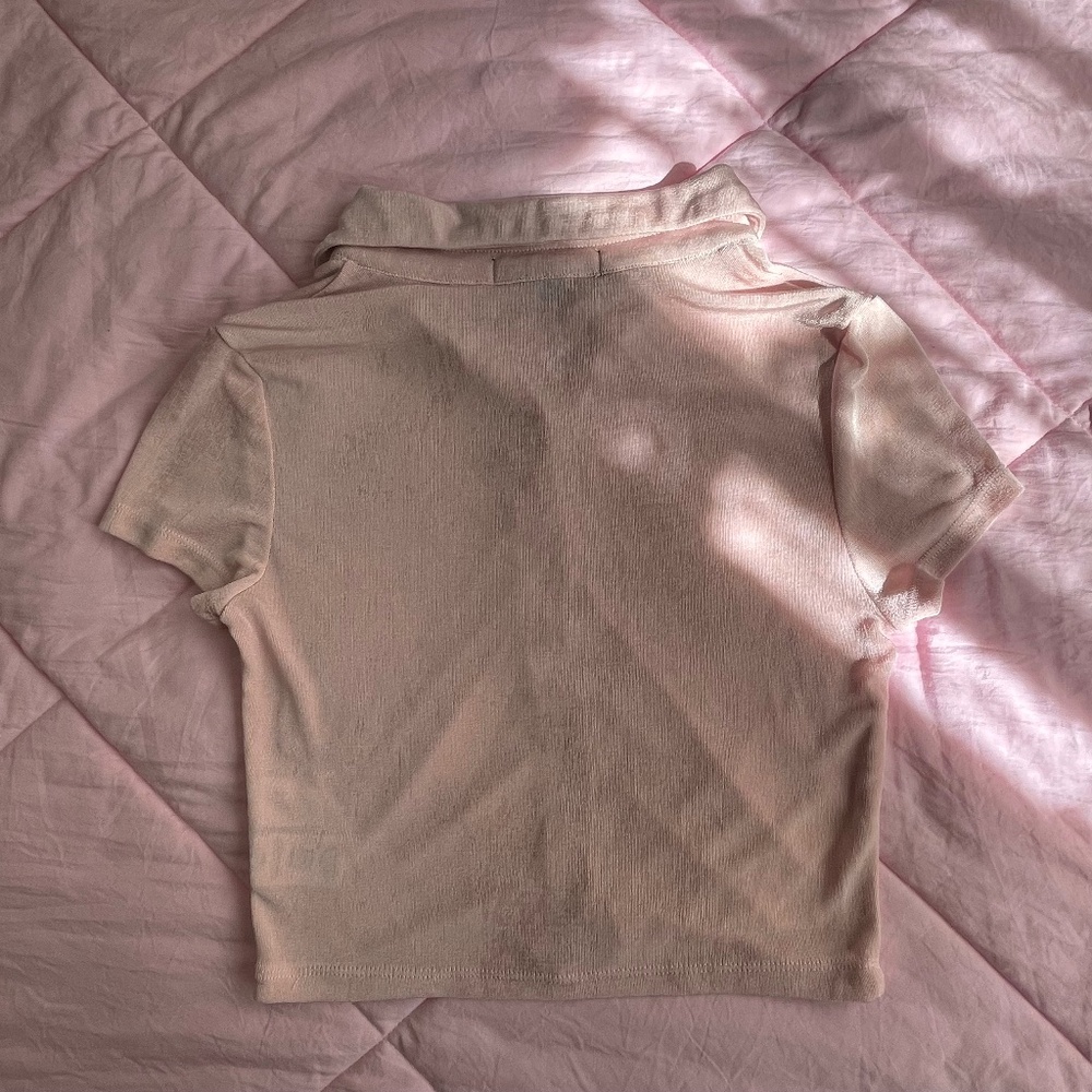 Pink Collared Button Down Top - Picture 2 of 3